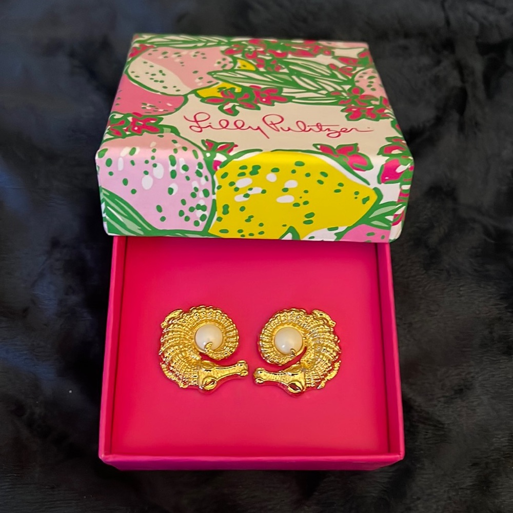 Lilly Pulitzer Alley Gator alligator Earrings